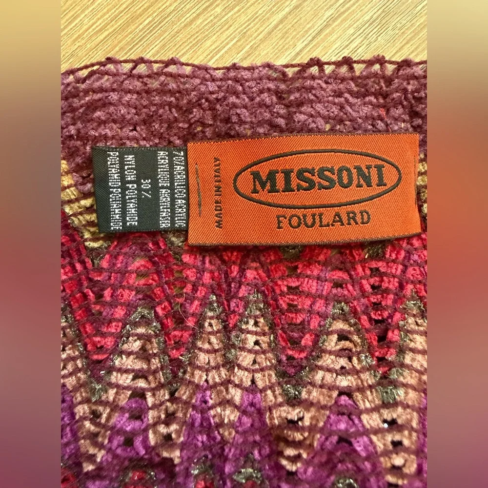 MISSONI Wave ZigZag Shimmer Fringe Scarf